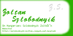 zoltan szlobodnyik business card